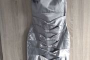 silver grey silver halter dress size xs-s