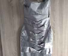silver grey silver halter dress size xs-s