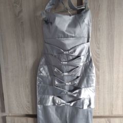 silver grey silver halter dress size xs-s