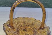 Art deco amber glass basket