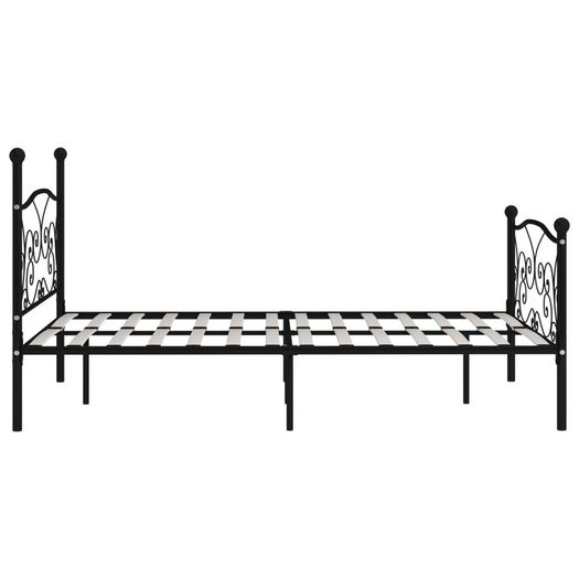 Bed Frame with Slatted Base Black Metal 120x200 cm