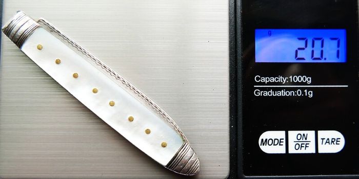 Antique Sterling Silver and Mother of Pearl Knife 1820s. 20,7g