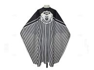 main image for ad Professional Cape Barbers Gown Hair Cutting Apron - THE BARBER Design - Black Stripes