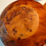 A pair of Burr Walnut tea light holders and burr lidded container Image 9