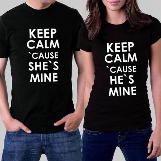 Keep Kalm Couple T-shirts  Tops Tees For Valentines Day Gift Present