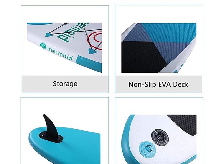 10.6ft Inflatable Stand Up Paddle Board- SUP Board for All Skill Levels with SUP Accessories & Fiberglass Paddle,Fin, Leash, Double Action Pump and ISUP Travel Backpack for Youth & Adult (FREE POSTAGE)