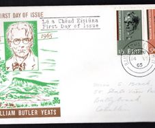 1965 Ireland Centenary of the Birth of William Butler Yeats Commemorative Stamps Somerville Services (Addressed in pencil) First Day Cover (FDC)