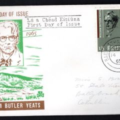 1965 Ireland Centenary of the Birth of William Butler Yeats Commemorative Stamps Somerville Services (Addressed in pencil) First Day Cover (FDC)