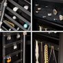 Luxury Mirror Jewellery Cabinet Black - Free Delivery Nationwide Image 3