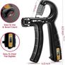 Hand Grip Strengthener Workout Kit (5 Pack), 2 Forearm Grip Adjustable Resistance Hand Gripper, Finger Stretcher, Grip Trainer & Stress Relief Grip Ball for Athletes Image 6