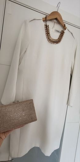 J. LINDEBERG ivory long sleeve dress Sz 40 ( Fit 10 UK) - Rrp 130 (New)