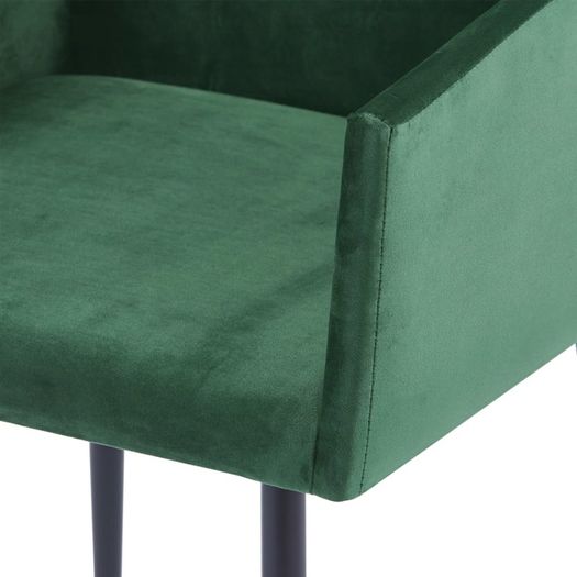 Dining Chairs with Armrests 4 pcs Green Velvet