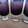 Set of 3 vintage Swedish style purple glass vases in the manner of Aseda Glassbruk designed by Bo Borgstrom. Image 2