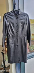 Leather coat Y2K black