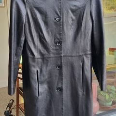 Leather coat Y2K black