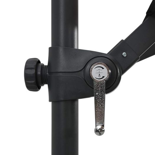 Cantilever Umbrella with LED lights and Steel Pole 250x250 cm Black