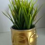 Jonathan Adler face gold Vase with plant Image 2
