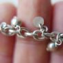Vintage 925 Sterling Silver Charm Bracelet with Beads and Discs Image 5
