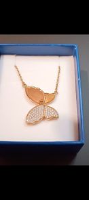 New Beautiful Sterling Silver Two Tone Gold Plated Necklace