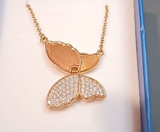 New Beautiful Sterling Silver Two Tone Gold Plated Necklace