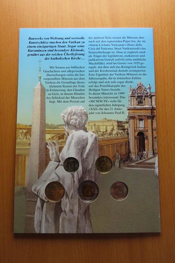 Vatican Pope John Paul II vintage 1999 original UNC coins set