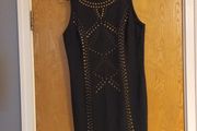 Dunnes  Stores Black Stud Ponte Dress.  S.14     B.N.W.T.