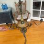Vintage 3 arm brass chandelier with grapevine decoration. Image 6