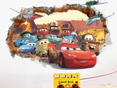 3D Damaged Wall Cartoon Cars Aircrafts Wall Decals, Children's Room Nursery Removable Wall Stickers Murals