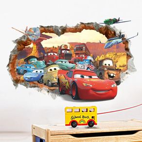 3D Damaged Wall Cartoon Cars Aircrafts Wall Decals, Children's Room Nursery Removable Wall Stickers Murals