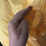 Yellow and white small check cotton blouse with puffy sleeves size 14 includes post Image 5