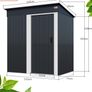 Tool Shed Including 4 Hooks Gloves 1.4 m Sliding Door Garden Metal Garden Cabinet Garden Shed Anthracite Image 7