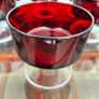 6 Vintage MCM Luminarc Cavalier Ruby Red with Smoked Glass Bowl Dessert Glasses Sherbet Cups French 1960 70s Image 6