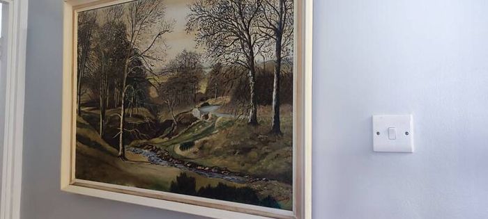 A very old hand-painted painting on canvas