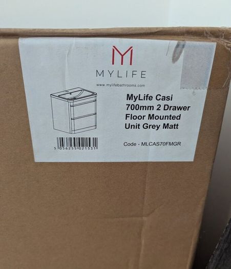 MyLife Casi 700mm 2 Drawer Vanity Unit NO SINK