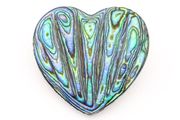 925 Silver Abalone Heart Brooch