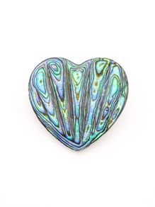 925 Silver Abalone Heart Brooch