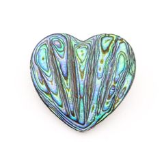 925 Silver Abalone Heart Brooch