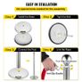 Crowd Control Stanchion, Set of 8 Pieces Stanchion Set, Stanchion Set with 5 ft/1.5 m Red Velvet Rope,  Crowd Control Barrier  Sturdy Concrete Image 3