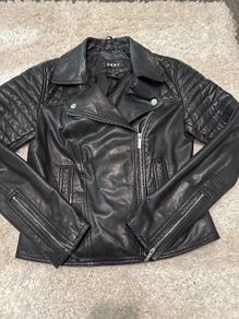 DKNY black leather jacket (xs)