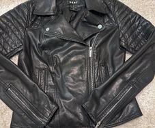 DKNY black leather jacket (xs)