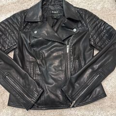 DKNY black leather jacket (xs)