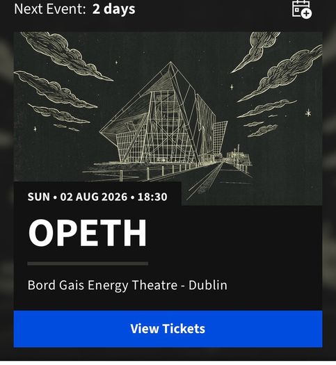 Opeth Dublin Ticket