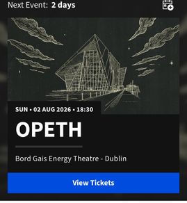 Opeth Dublin Ticket