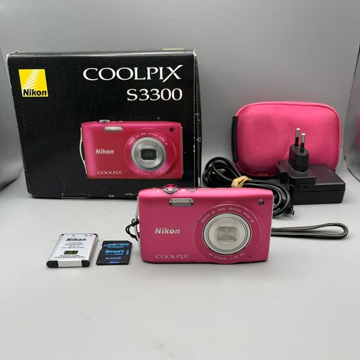 Nikon Coolpix S3300 16MP Digital Camera Pink - Boxed - Full Kit