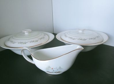 Arklow Pottery "Swan lake" tureens and a gravy boat