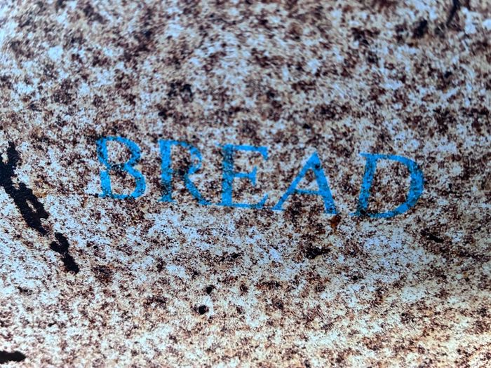 Vintage enamel bread bin