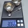 Antique Birmingham 1883 Silver Salt Dishes with Decorative Spoon Image 4