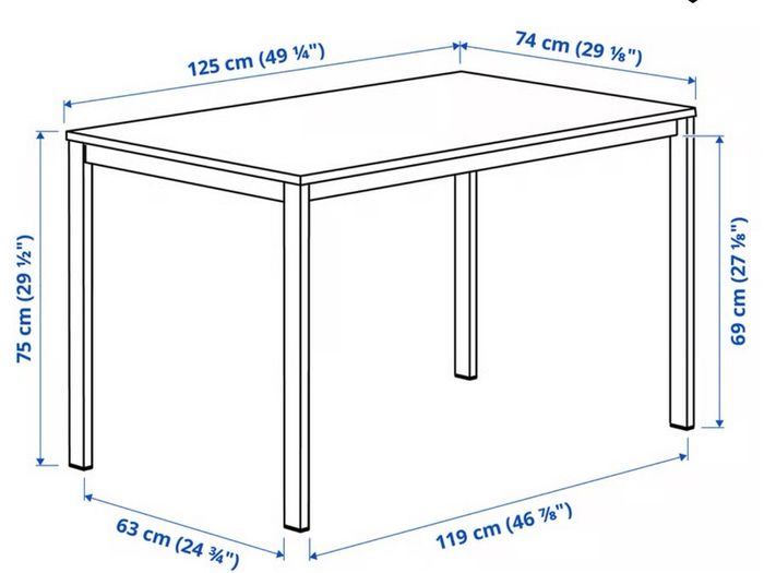 IKEA white dining table and chairs