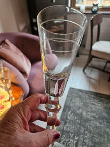 set of six large stemed red wine glasses by Newbridge