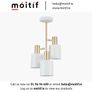 Indy 3 Bulbs Electrified Pendant Light - White/Brass Image 2